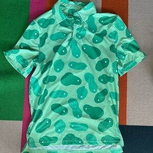 Green Patterned Polo Shirt